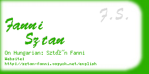 fanni sztan business card